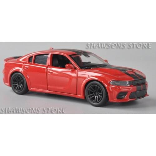 JackieKim 1:36 Scale Diecast Metal Car Model Dodge Charger SRT Miniature Replica Pull Back Toy