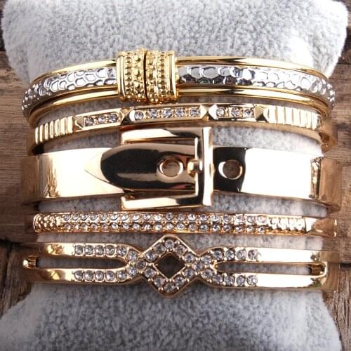 RH Fashion Metal Bracelet Bangle Set 5pc Bangle Bracelets Sets For Women jewelry