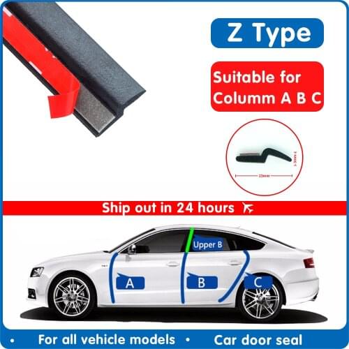 Car Door Rubber Seal Strips Z shaped Trim for Skoda Octavia Fabia Rapid Yeti Superb Octavia A 5
