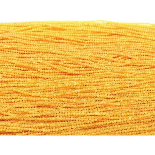 Natural Yellow Natural Stone Chalcedony Jades 2mm 3mm Round Spacers Accessories Beads Jewelry Loose Findings Beads 15inch B437