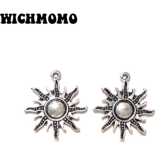 2019 New 27*24mm 10pieces/bag Zinc Alloy Small Sun Charms Pendant for DIY Necklace Bracelet Jewelry Accessories