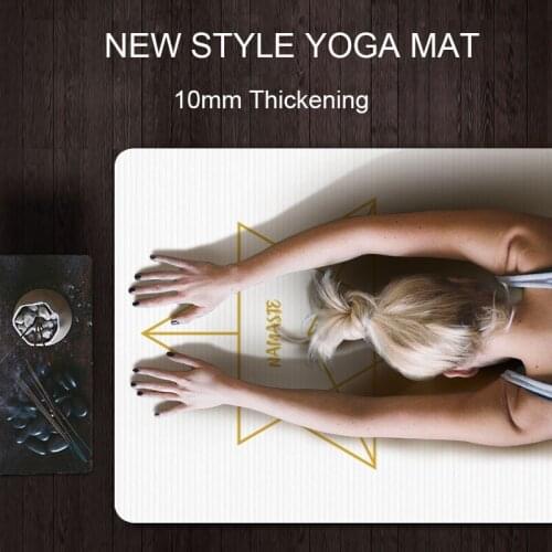 New Professional Yoga Mat White Non-slip Guiding Line Fitness Pilates Exercise Pad Men And Women Home Gym Fitness 10mm thickene