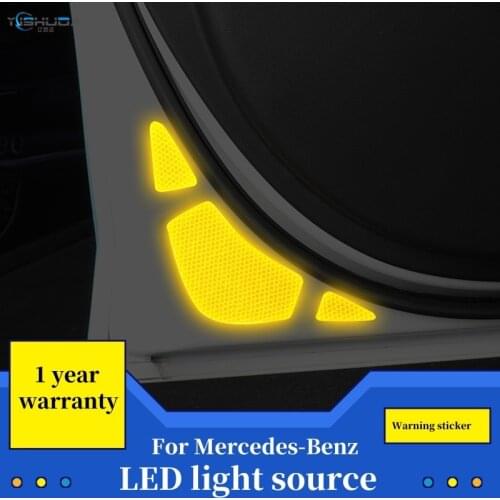 One set Car Reflective Stickers for Benz Car Door Wheel Eyebrow Sticker Decal Safety Mark Reflective Strips Warning Stickers
