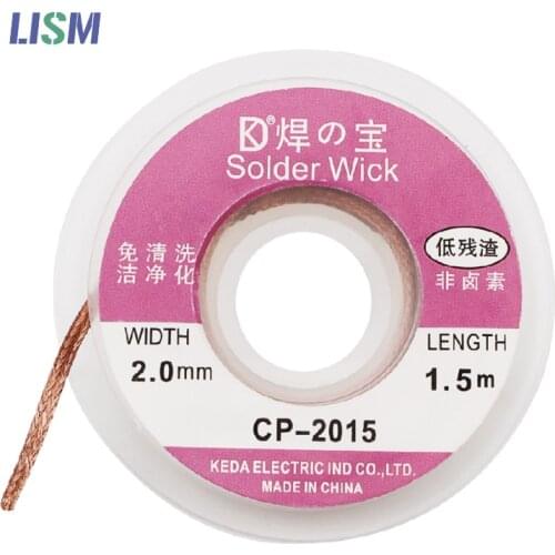 1.5M Length Desoldering Braid Soldering Wire 2.0mm Welding Solder Remover Wick Wire Lead Free Cord Flux BGA Repair Tool