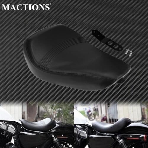 Motorcycle Driver Front Leather Pillow Solo Seat Cushion Black Leater For Harley Sportster XL 48 1200X 72 1200V 2016-2020