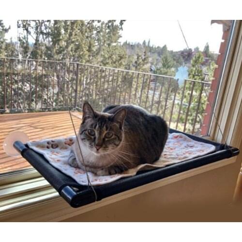 Pet Cat Kitten Hammock Bed Window Mounted Hanging Bed Shelf Cat Perch Seat