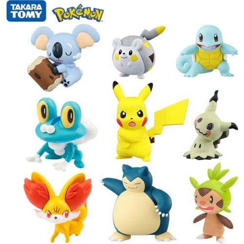 Genuine Japan TOMY Pokémon Doll Figures Collection Pokemon Pikachu 4-6cm Anime Action Model Toys Kids Toy Gift-Official Box