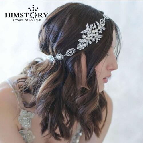 Fashion Handmade European Style Faux Pearl and Crystal Brides Headbands brides Flower hair accessories Crystal brides headband