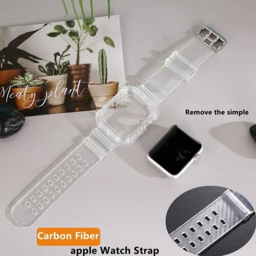 LOVERONY Carbon Fiber Strap For Apple iWatch Series 6/5/4/3/2/1/SE Bracelet Strap Protective Case For Apple Watch Band 38mm 42mm
