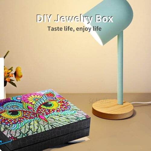 DIY Diamond Painting Jewelry Box Girl Ring Earrings Bracelet Jewelry Decoration Box Mosaic Jewelry Convenience Box Birthday Gift