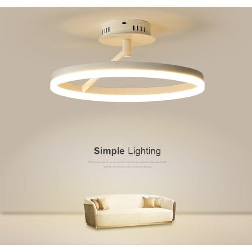 Modern Living Room Simple Bedroom Led New Ceiling Lamp Black, White Round Home Nordic Creative Study Dimmable Warm Study Mall