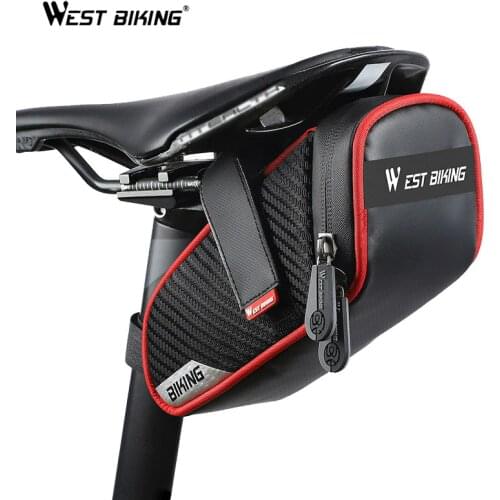 WEST BIKING Waterproof Bike Seat Bag Cycling Accessories MTB Bike Bicycle Saddle Bag Reflective Pannier Rear Bike Seatpost Bags