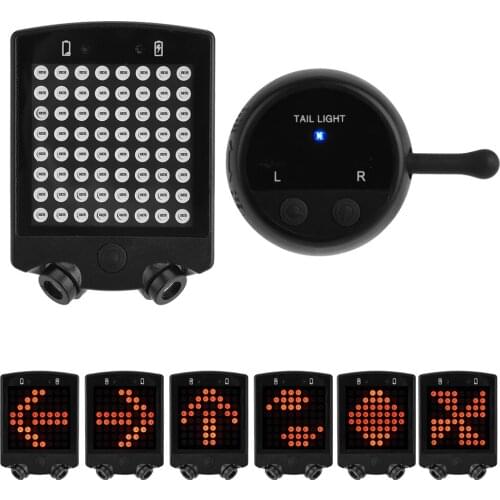 LED Bicycle Bike Turn Signals Rear Tail Warning Light USB Rechargeable Wireless Remote Fashionable Design Daily Waterproof