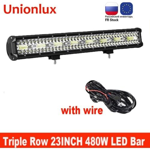 Triple Row 23inch 480W Offroad Led Light Bar Auto Fog Driving Work Light for Trucks Boat 4x4 Boat ATV 12V 24V Led Bar