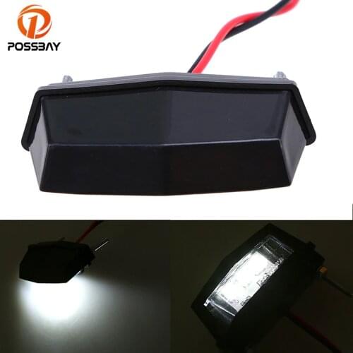 POSSBAY New Universal Motorcycle LED License Plate Rear Cafe Racer Lamp For Harley Cruiser Custom Honda dio Suzuki Yamaha R1