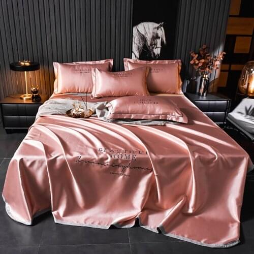Spring and summer home textile embroidery ice silk mat bed single color single bed/pillowcase/three-piece set