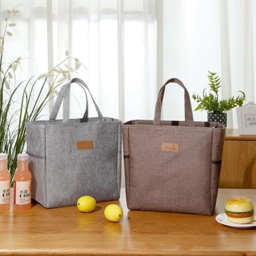 Large Capacity Solid Design Lunch Bags For Women Kids Food Cooler Lunch Box Tote Cooler Lunch Box Insulation Portable Tote Bags