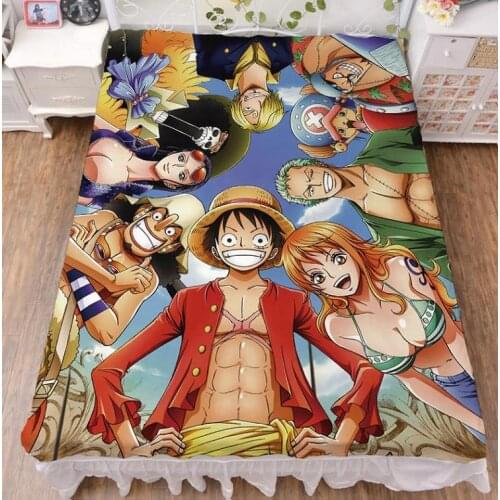 Japanese Anime One Piece Bed sheet Throw Blanket Bedding Coverlet Flat Bedsheets Cosplay Gifts