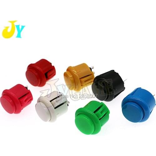 10 pcs factory price arcade button 24mm Round Push Button Built-in small micro switch for DIY arcade controller jamma mame