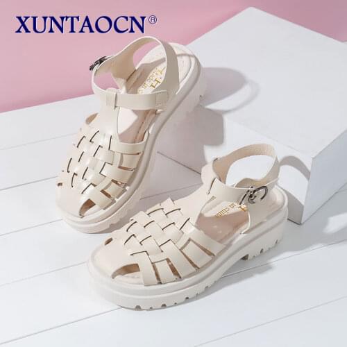 Gladiator Platform Womens Sandals 2021 Summer Fashion Women Chunky Beach Sandal Pu Comfortable Sandalias Mujer