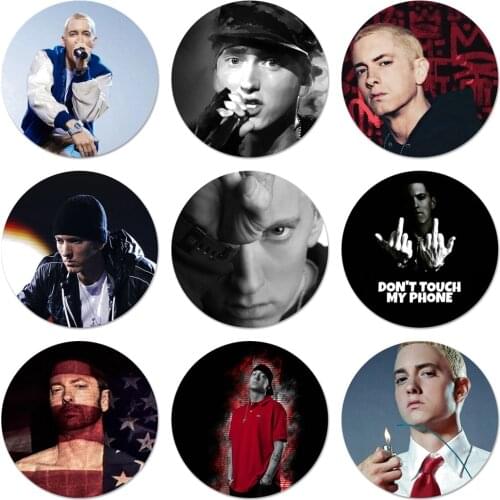 Singer Eminem Icons Pins Badge Decoration Brooches Metal Badges For Backpack Decoration 58mm
