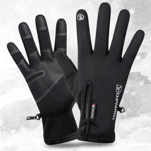 Winter Warm Touch Screen Full Finger Gloves Cycling Gloves Bike Outdoor Fishing Plus Velvet Cold-Proof Ski Gloves