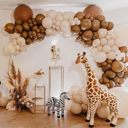 124pcs Coffee Brown Balloons Garland Arch Kit Retro Latex Balloons Baby Shower Birthday Valentine Wedding Party Home Decors