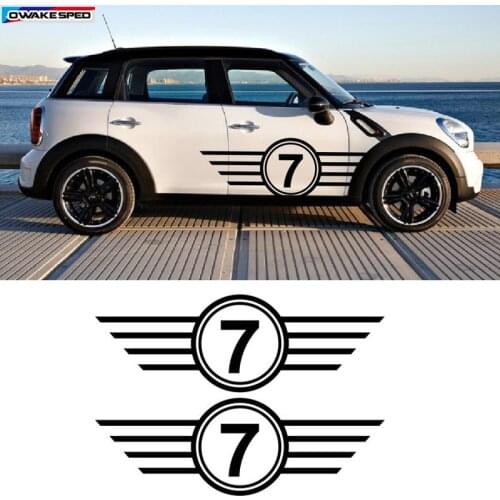 2pcs Wings NO.7 Graphics Vinyl Decal Car Roof Hood Door Side Decor Customized Sticker For MINI F55 F56 F57 R56 R60 R55 F54 R58