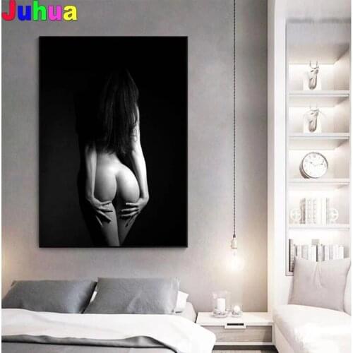 Diamond Mosaic Black Modern Nude Women 5D Diamond Embroidery Portrait diy Diamond Painting Cross Stitch For Bedroom Decor