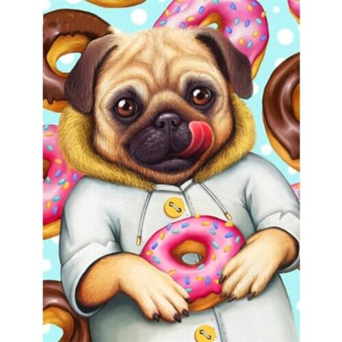 DIY Diamond Embroidery Mosaic Cartoon Dog Full Square Diamond Painting Cross Stitch Food Animal Stitch Pictures Home Art Crafts