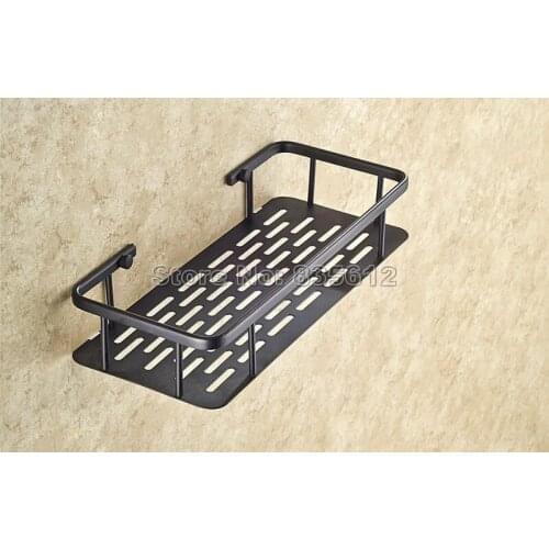 Free Shipping 300mm Black Wall Mounted Bathroom Storage Shower Rectangle a Basket Oil Rubbed Brass Finish Wba528