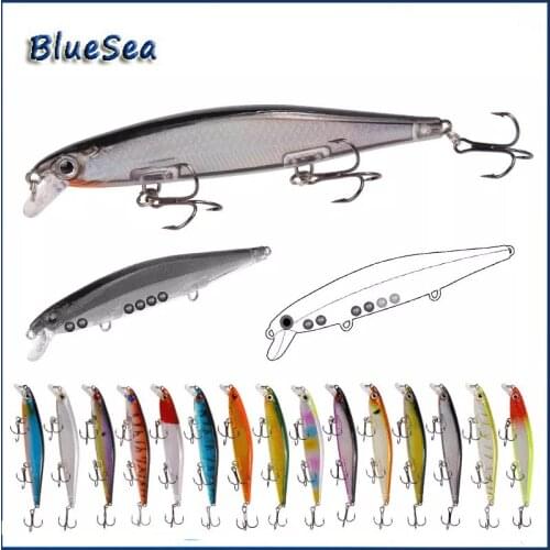 Bluesea 12.9g/11cm 3D Eyes Minnow Fishing Lures Plastic Hard Bait Sinking Crankbait Wobblers Artificial Swimbait Peche Tackle
