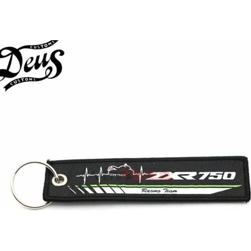 Motorcycle Embroidery Key Holder Chain Collection Keychain For Kawasaki ZXR750 Badge Keyring