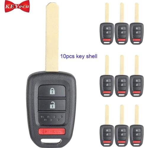 KEYECU 10pcs for Honda CR-V HR-V Crosstour Remote Key Shell Case Fob for MLBHLIK6-1T 35118-TY4-A00