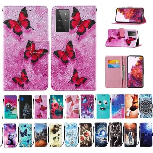 Funda S21 Ultra Case Flip Painted Leather Case For Samsung Galaxy S 21 Phone Bag Book Style Wallet Cover For Samsung S21 Ultra