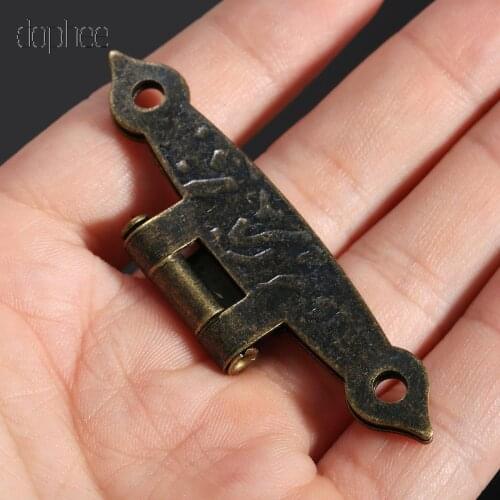 Dophee 8pcs Wooden Box Hinge Antique H-Type Hinge 4-Hole Flat Door Hinge Link Tablets for Jewelry Boxes Furniture Fittings
