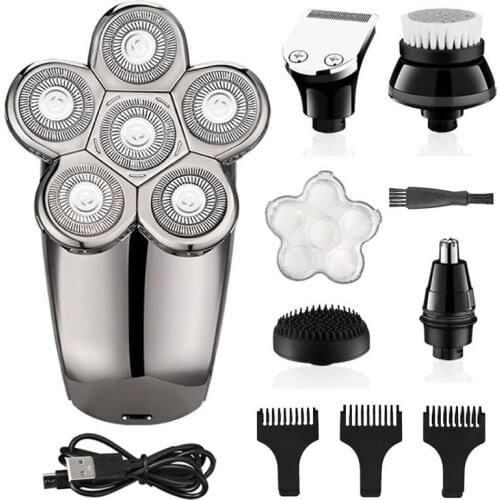 5in1 wet and dry grooming facial 6 blade electric shaver for men washable electric razor beard rechargeable machine shaving