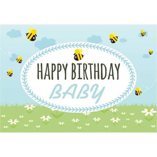 Birthday Backdrop Little Bee Baby Shower Photography Background Holiday Celebration Photo Booth Studio Decor