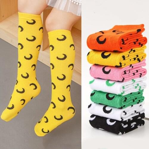 3-12Y Girls Warmer Long Tube Socks Solid Color Cotton Kids Girl Knee High Socks Print Baby Stripe Over Knee Colorful Autumn Sock