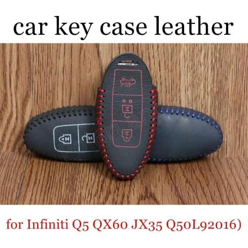 Hot sale fit for Infiniti Q5 QX60 JX35 Q50L92016) Q50(2014) QX6 QX70(2015) car key case leather hand sewing car key cover