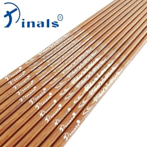 Inals Archery Spine 400 500 600 ID6.2mm 32 Inch Wood Skin Carbon Arrows Shaft Compound Recurve Bow Longbow Hunting Shooting
