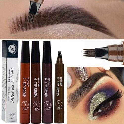 1 Pcs Makeup Eyebrow Pencil Liquid Makeup Pencil Waterproof Brown Eyebrow Pencil with Fork Tip Durable Tattoo Pen