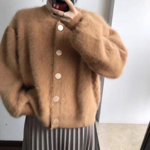 Women New Winter Warm Cardigan Casual Luxurious Faux Fur Soft Faux Mink Coat Loose Rabbit Furry Fake Fur Jacket Short Overcoat
