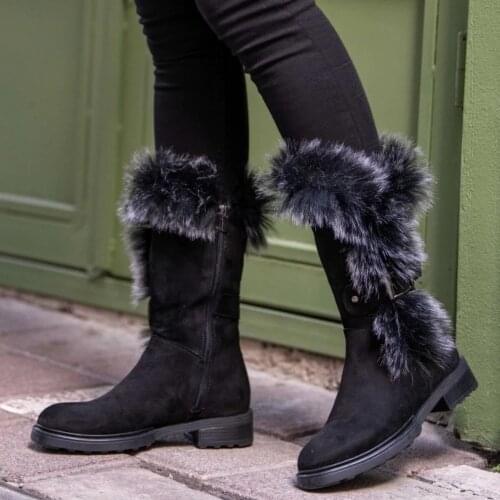 Casey Black Furry Boots