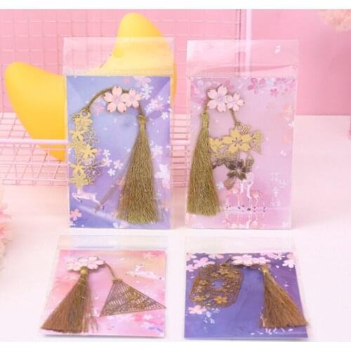 2pc Kawaii Flower Fairy Pendant Bookmark Cute Metal Art Pattern Book Mark Page Folder Decor Office School Supplies Stationery