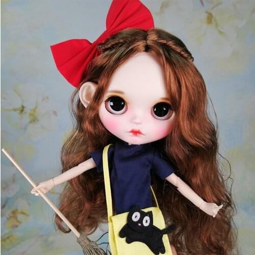 ICY DBS Blyth doll 1/6 Joint Body hand painted matte face white skin Brown long curly hair suit 30cm BJD toys gift AB hand set