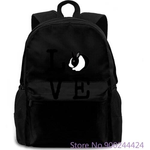 Love Bunny Animal Dutch Rabbit Rock Roll For Lady Hip Hop Femme women men backpack laptop travel school adult student