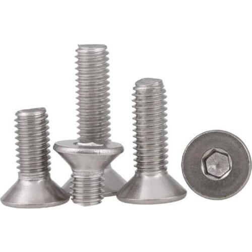 M3 x 4/5/6/8/10mm 304 Stainless Steel Hexagon Socket Countersunk Head Screws DIN7991