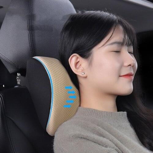 Car Seat Head Neck Rest Massage Auto Pillow Breathable fabric+memory sponge Headrest Vehicular Pillow Seat Headrest Accessories