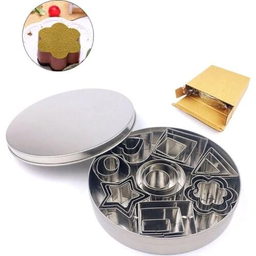 Mini Mini Cookie Cutter Shapes Set - 24 Small Molds to Cut Out Pastry Dough, Pie Crust Fruit , Flower, Heart, Star, Geometric